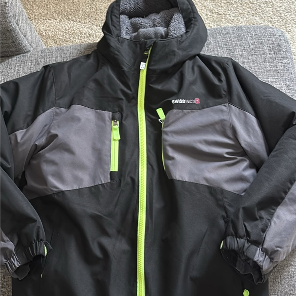 Swisstech Black and Gray Jacket with Neon Accents